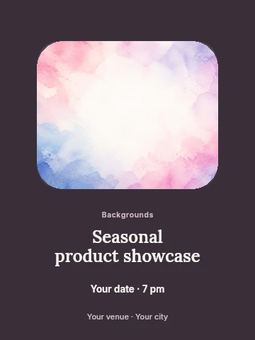Soft watercolor pastel background in Seasonal product showcase invitation template
