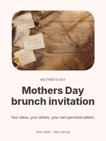 Mothers Day brunch invitation poster template