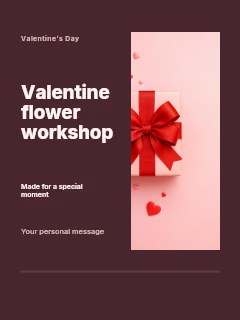 Valentine flower workshop invitation template · Split portrait