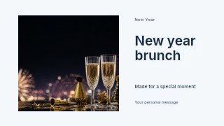 New Year brunch presentation cover template · Horizontal photo dialogue