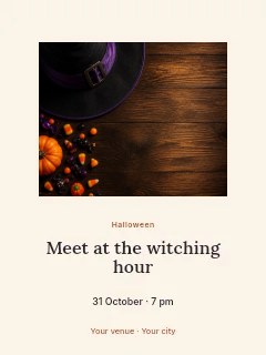 Halloween witches dance photo layout poster template · Picture window