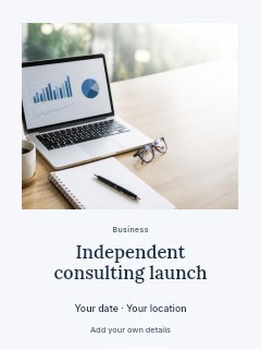 Independent consulting launch · Quiet photo gallery