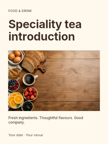 Speciality tea introduction poster template