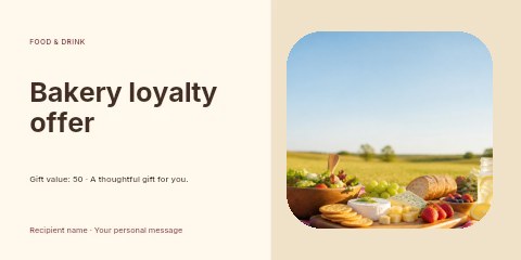 Bakery loyalty offer gift voucher template