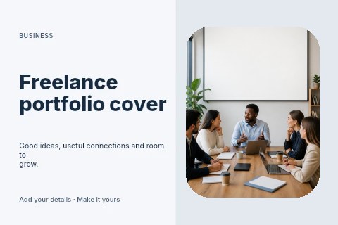 Freelance portfolio cover postcard template