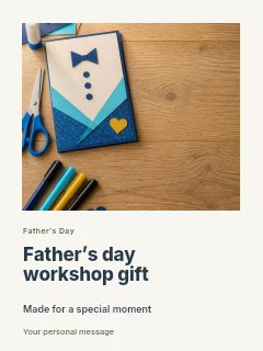 Father’s Day workshop gift greeting card template · Gallery editorial