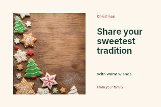 Christmas cookie exchange photo layout postcard template · Horizontal photo dialogue