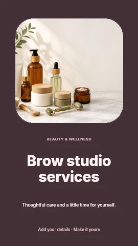 Brow studio services instagram story template
