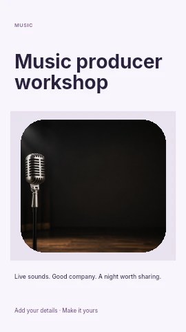 Music producer workshop instagram story template