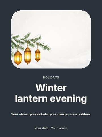 Winter lantern evening invitation template