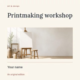 Printmaking workshop podcast cover template · Title & photograph