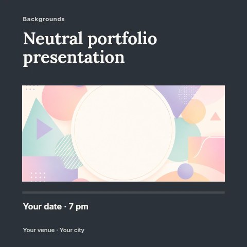 Pastel geometric shapes background with circle in Neutral portfolio presentation social media post template