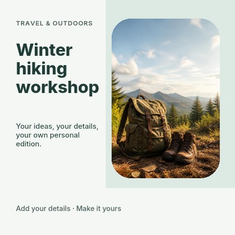 Winter hiking workshop social media post template