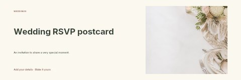 Wedding RSVP postcard banner template