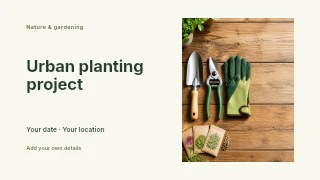 Urban planting project youtube thumbnail template · Horizontal photo dialogue