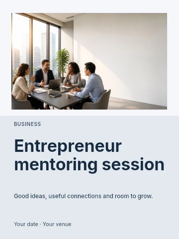Entrepreneur mentoring session poster template