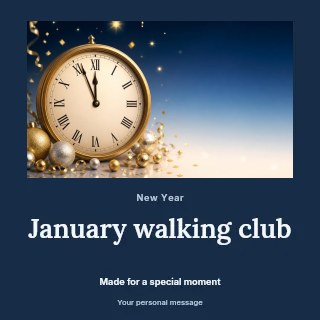 January walking club social media post template · Quiet photo gallery