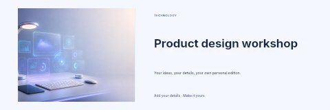Product design workshop banner template