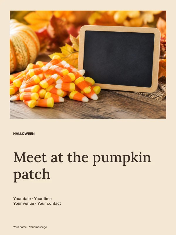 Pumpkin patch visit photo layout poster template