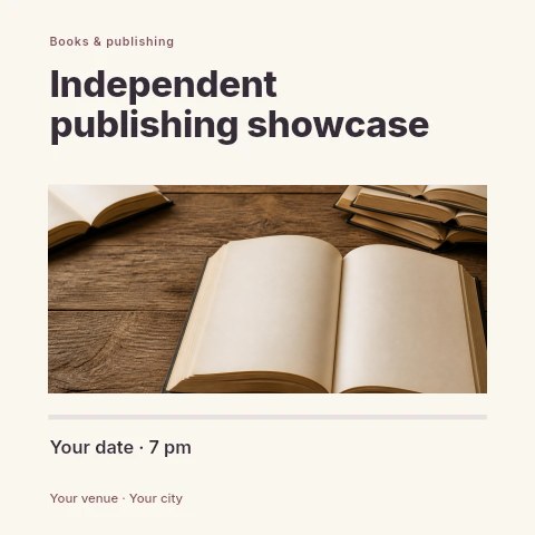Independent publishing showcase social media post template