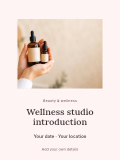 Wellness studio introduction greeting card template · Picture window