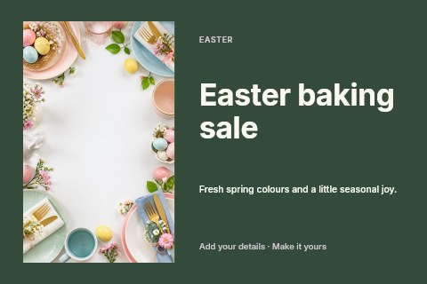 Easter baking sale postcard template