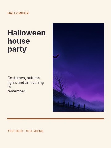 Halloween house party poster template