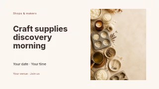 Craft supplies discovery morning presentation cover template · Horizontal photo dialogue