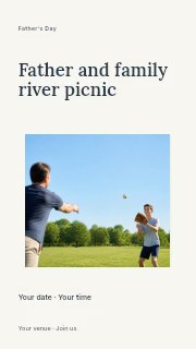 Father and family river picnic instagram story template · Modern programme