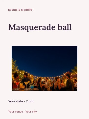 Masquerade ball poster template