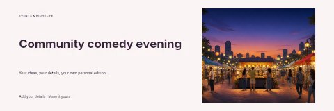 Community comedy evening banner template