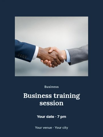 Business training session poster template