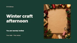 Winter craft afternoon youtube thumbnail template · Horizontal photo dialogue
