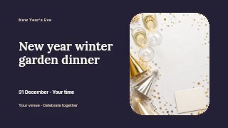 New Year winter garden dinner youtube thumbnail template · Horizontal photo dialogue