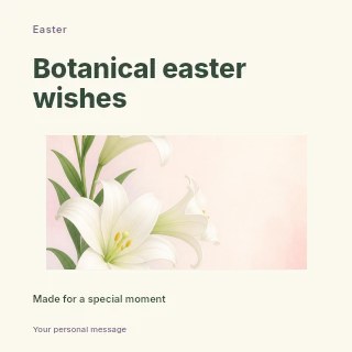 Botanical Easter wishes social media post template · Modern programme