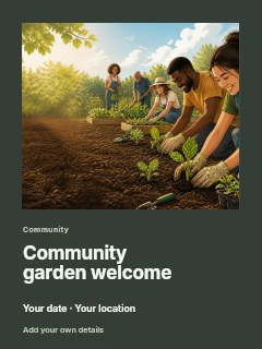 Community garden welcome poster template · Gallery editorial