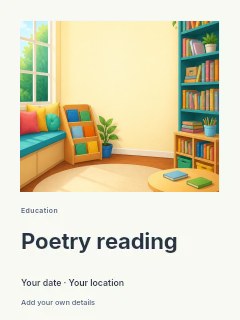 Children’s cozy reading nook with books in Poetry Reading · Gallery editorial