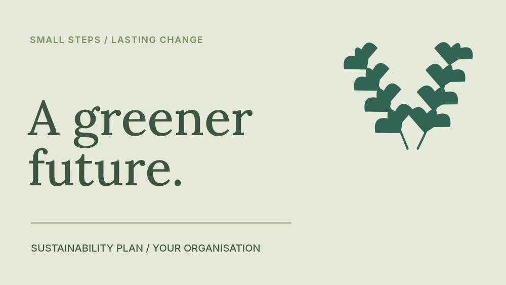 Ginkgo foliage · paired arrangement with 4 leaf pairs in A greener future · Sustainability presentation cover