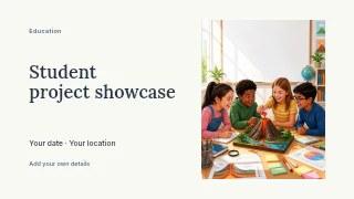 Student project showcase youtube thumbnail template · Horizontal photo dialogue