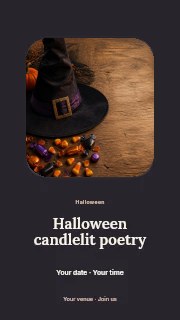 Halloween candlelit poetry instagram story template · Picture window