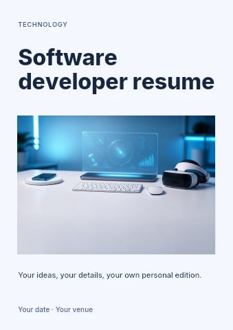 Software developer resume flyer template