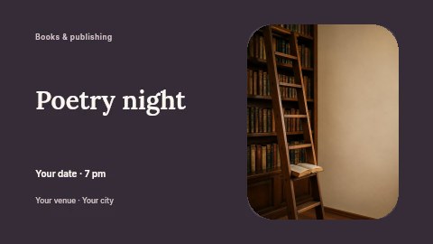 Poetry night banner template