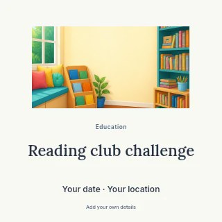 Children’s cozy reading nook with books in Reading club challenge · Picture window