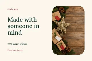 Handmade Christmas gifts photo layout postcard template · Horizontal photo dialogue