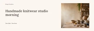 Handmade knitwear studio morning banner template · Horizontal photo dialogue