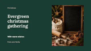 Evergreen Christmas gathering youtube thumbnail template · Horizontal photo dialogue