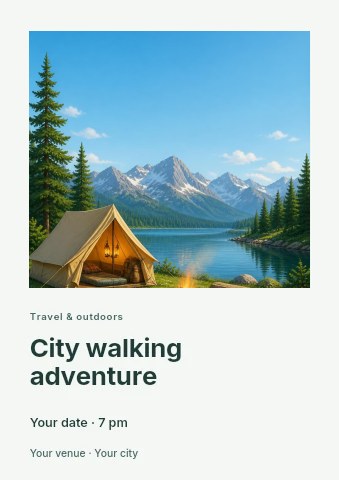 City walking adventure flyer template