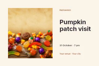 Colorful Halloween Candy Assortment in Pumpkin patch visit · Horizontal photo dialogue