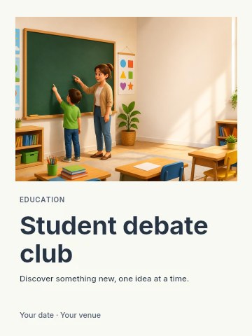 Student debate club invitation template