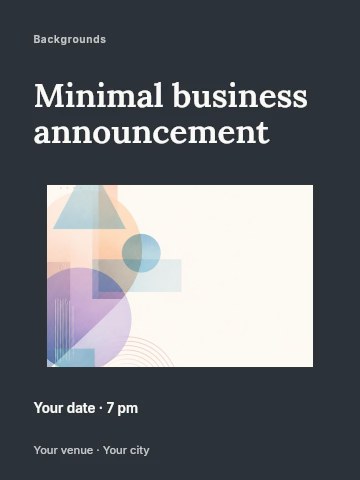 Soft Pastel Geometric Background Design in Minimal business announcement invitation template